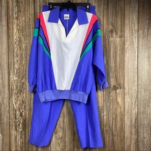 Vintage 90's Teddi Sports Track Suit Water Colors